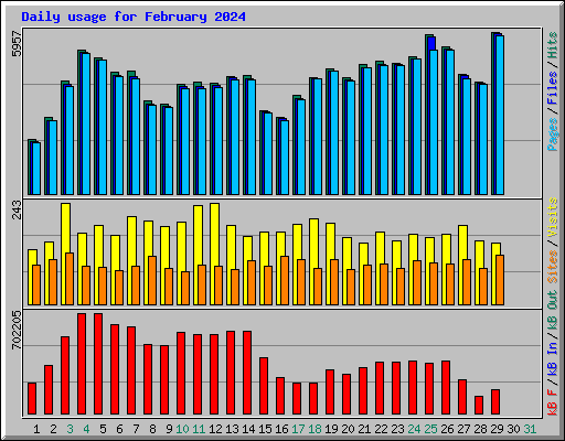 Daily usage for February 2024