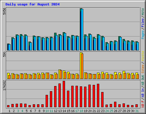 Daily usage for August 2024