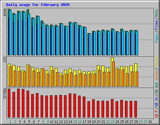 Daily usage for February 2025