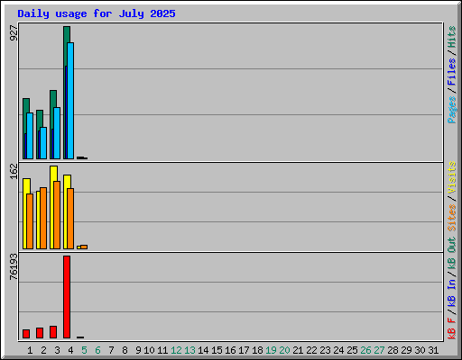 Daily usage for July 2025