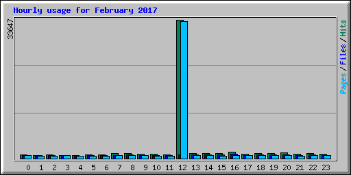 Hourly usage for February 2017